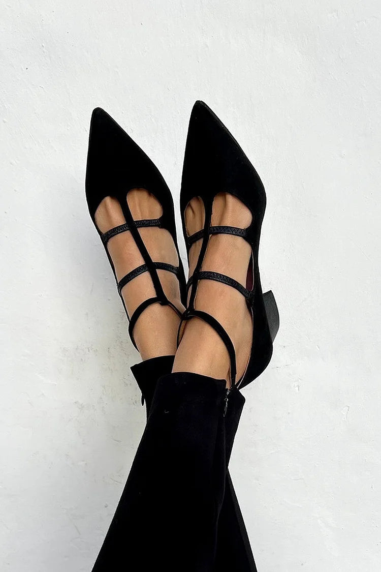 Women's Strappy Pointed Toe Heels - VibreMode