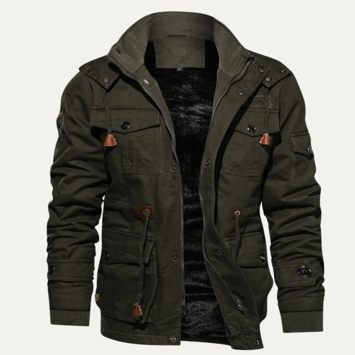 Men's Thick Warm Hooded Utility Jacket