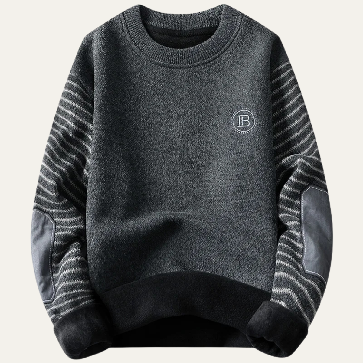 Westlake Men's Patchwork Crew Neck Knit Sweater