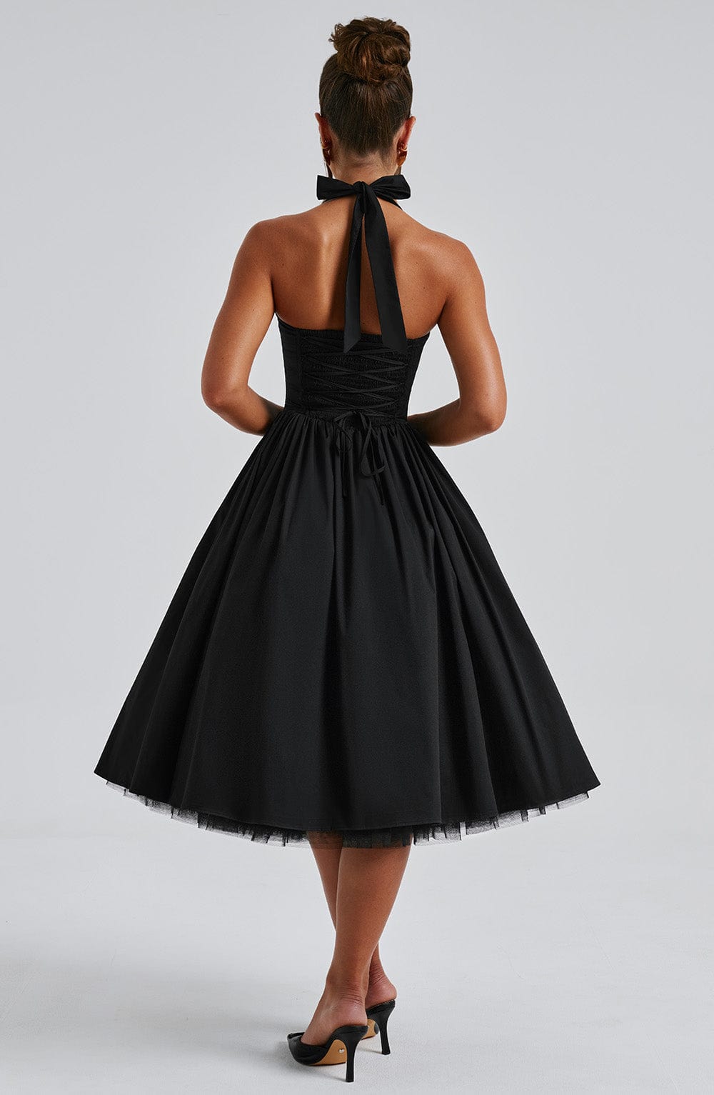 Women's Midi Dress Halter Neck Tulle Skirt