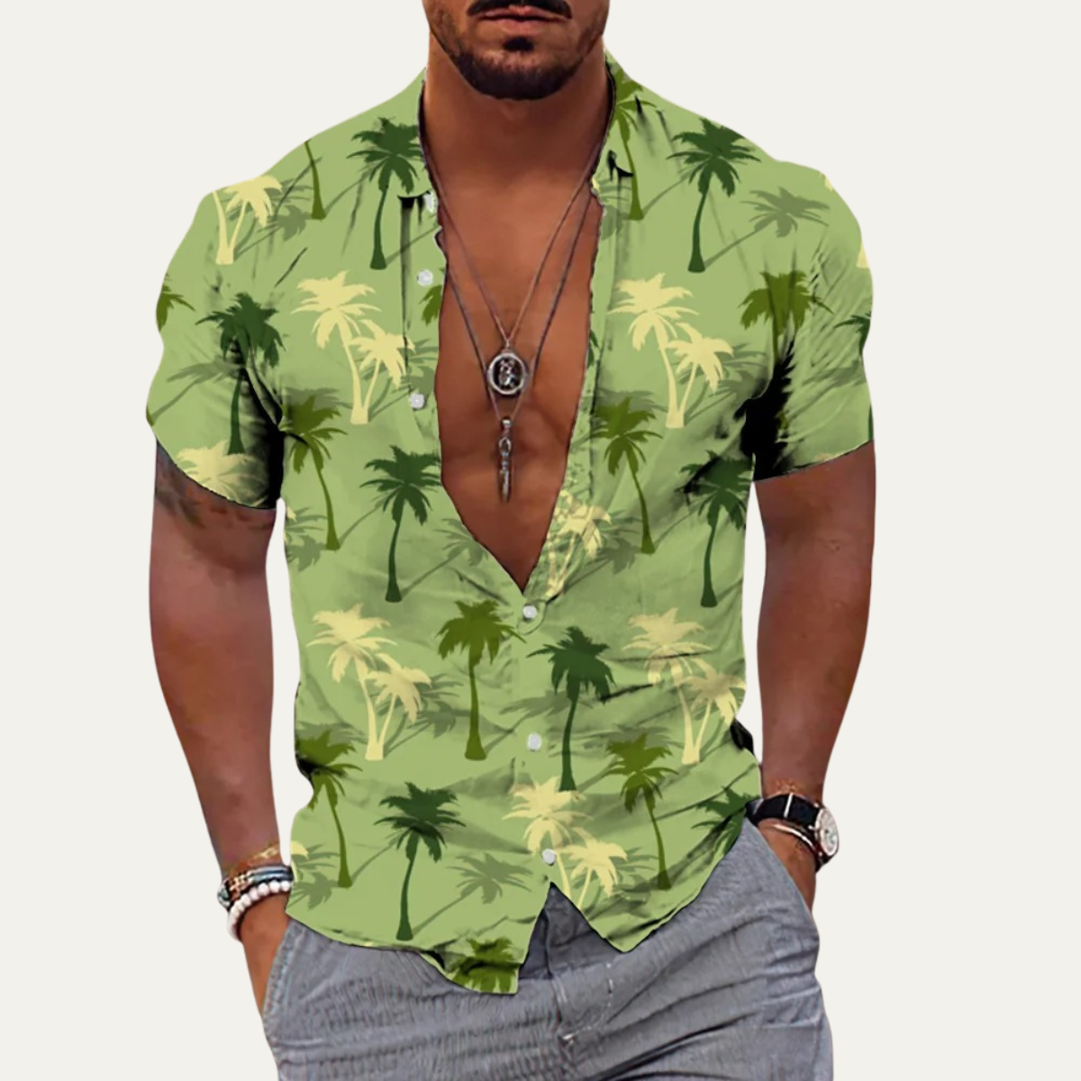 Men's Hawaiian Shirt Tropical Coconut Print
