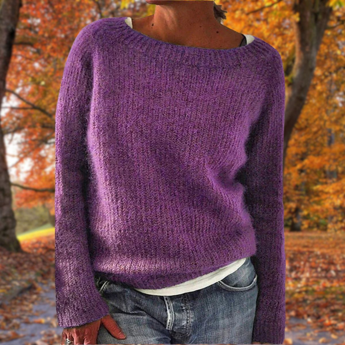 Women's Drop Shoulder Textured Knit Sweater