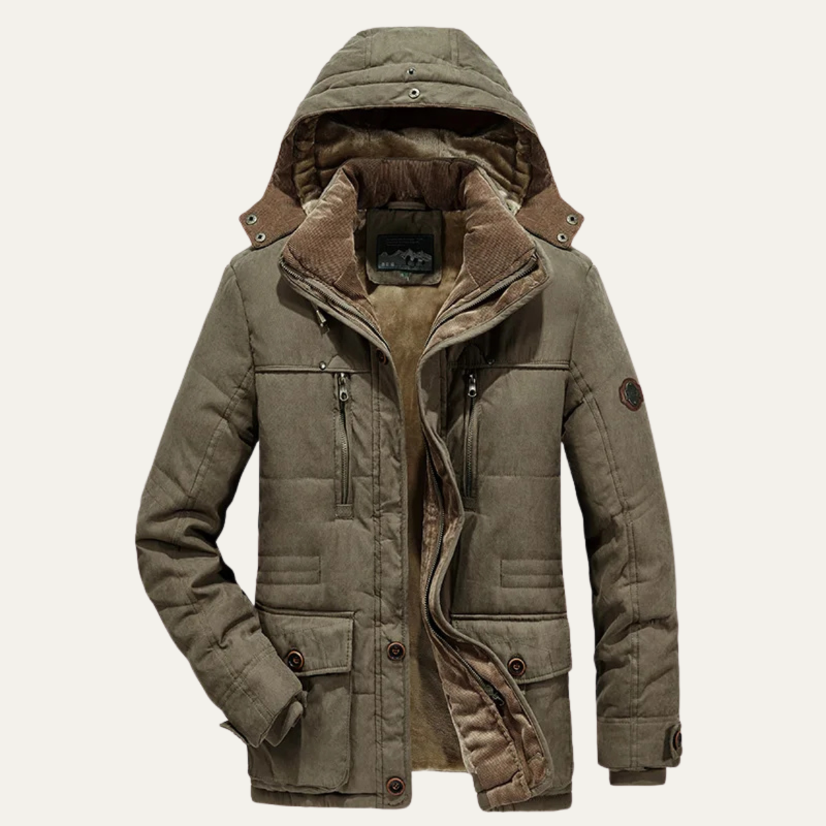 Men's Thick Fleece Hooded Winter Parka Jacket