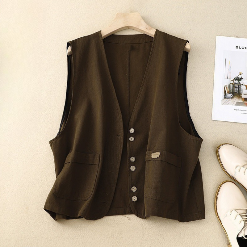 Women's Vest Button Down Patch Pockets
