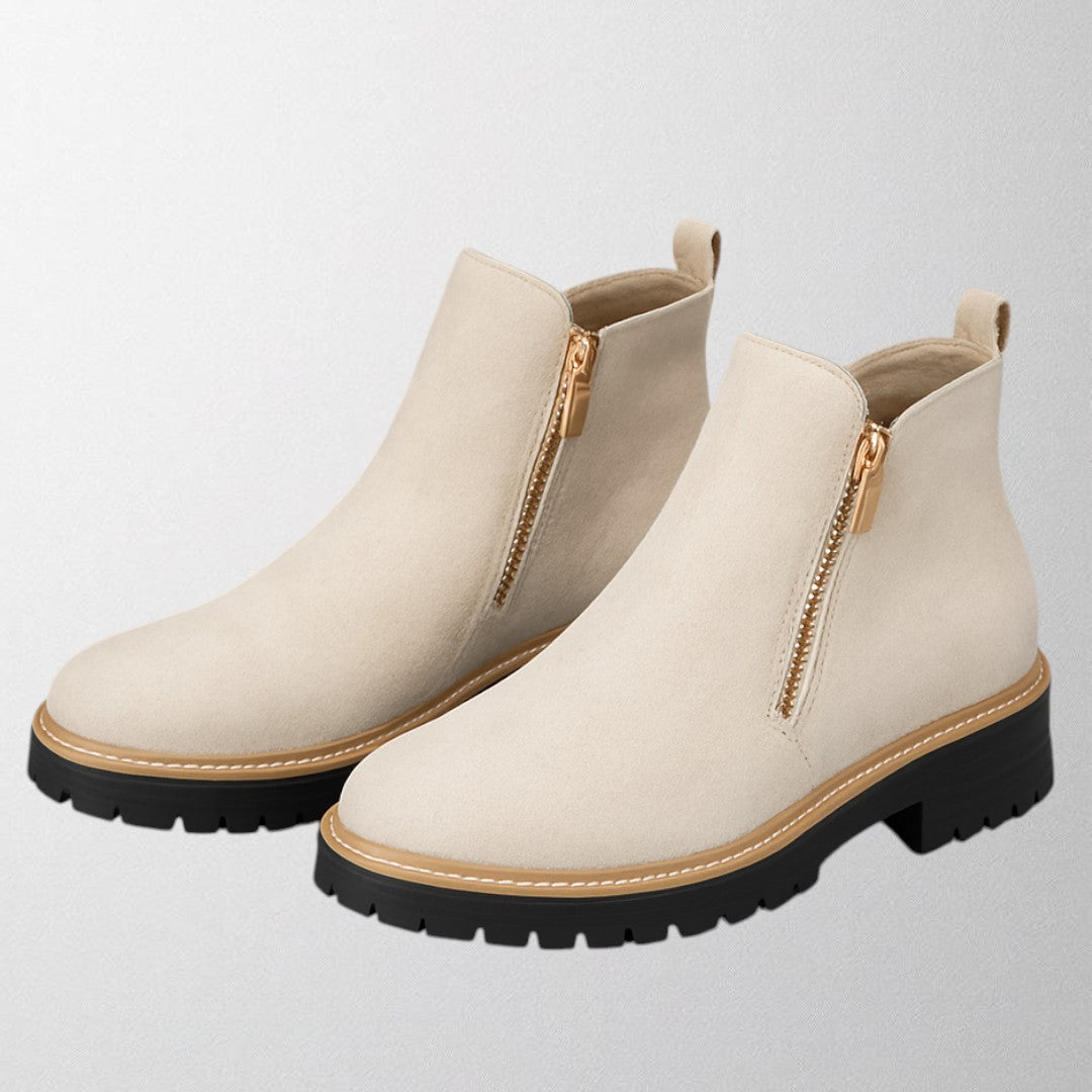 Women's Ankle Boots Zipper Lug Style