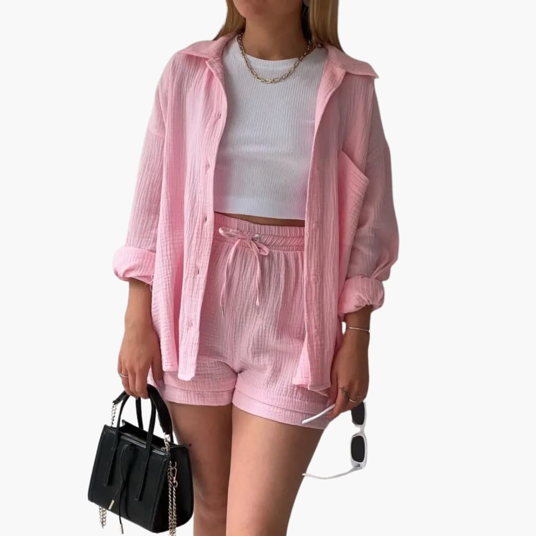 Women's 3 Piece Set High Waist Shorts