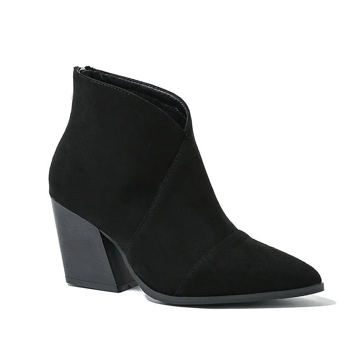 Women's Ankle Boots Block Heel Zip