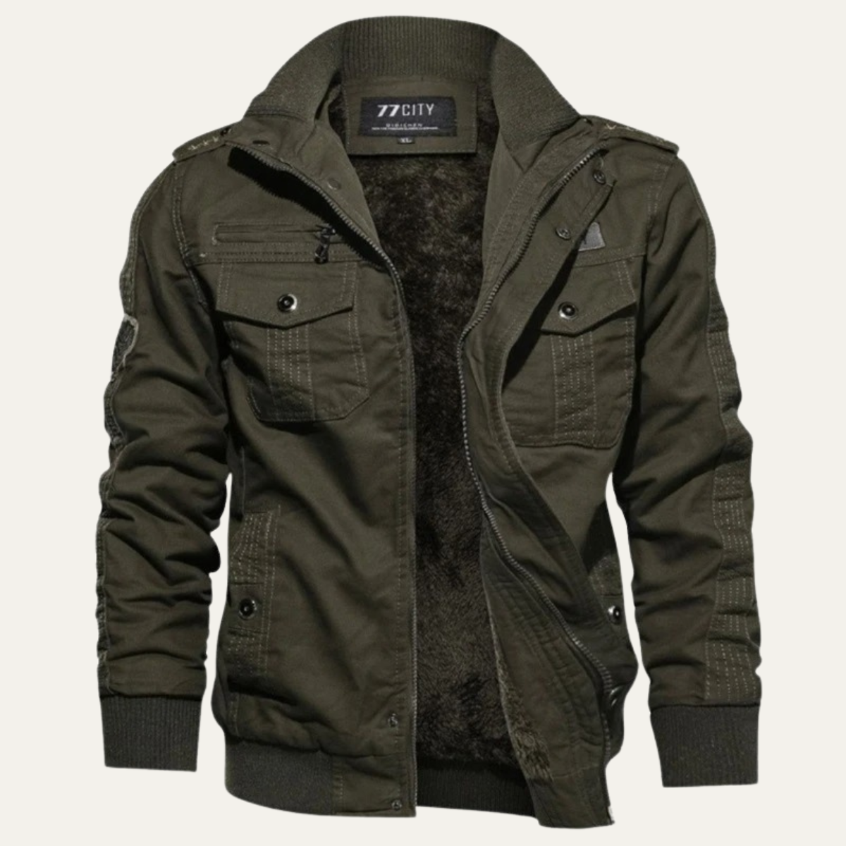 Men's Military Bomber Jacket Windproof Multi-Pocket