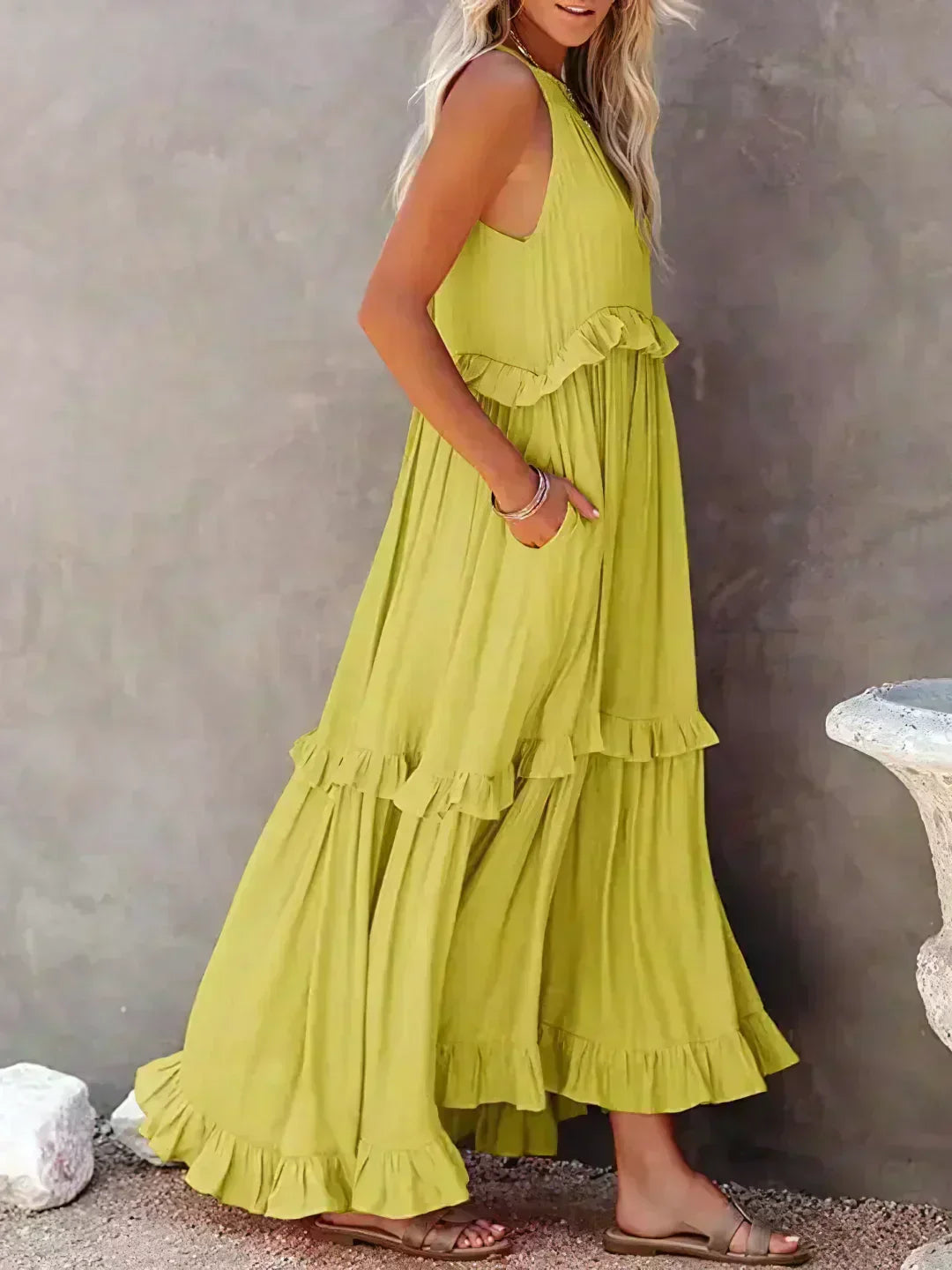 Women's Maxi Dress Ruffle Detailing