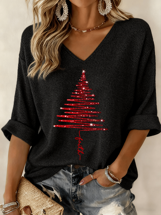 Women's V-Neck Casual Blouse