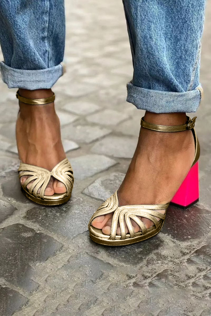 Women's Ankle Strap Block Heel Sandals