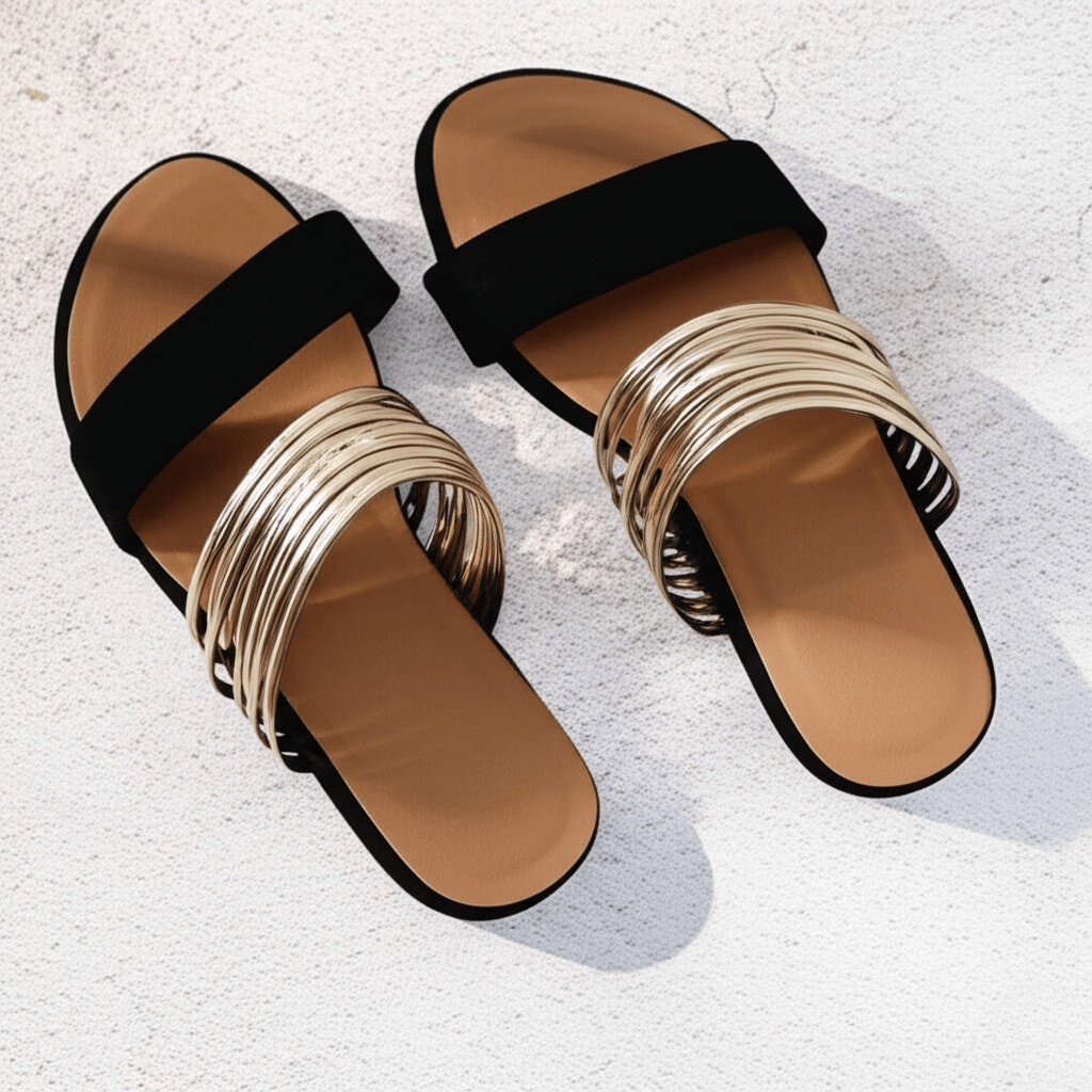 Women's Flat Slide Sandals Double Strap