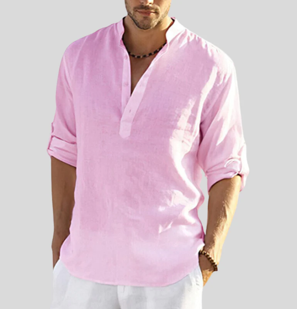 Men's Summer Dress Shirt Cotton Lightweight White