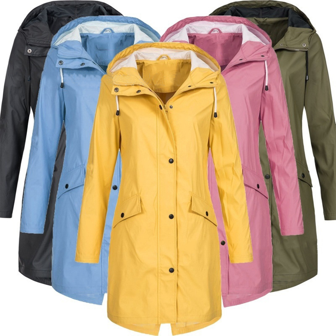 Women's Waterproof Rain Jacket Lightweight Hooded Windproof