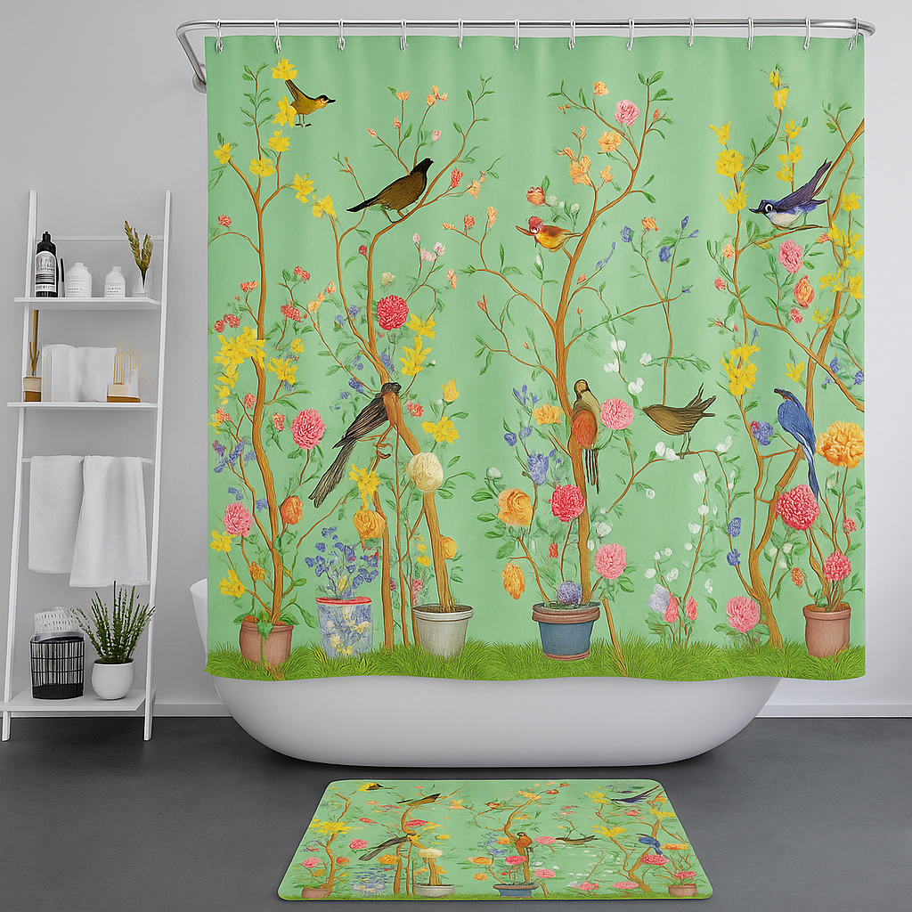 Green Bathroom Rug Set