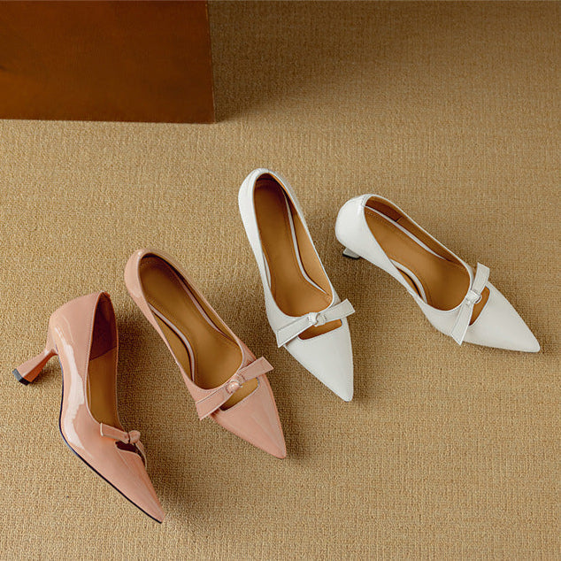 Elegant Ladies Pointed Toe Low Heel Pumps Shoes