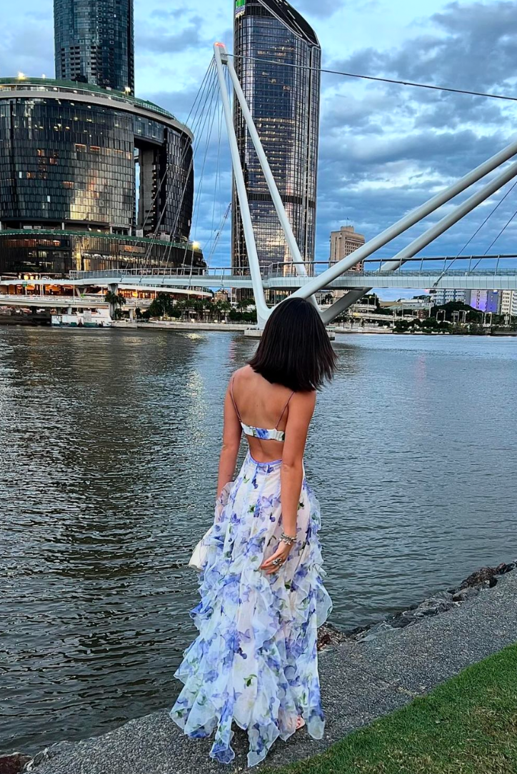 Women's Lace Floral Maxi Dress Garden Wedding Guest