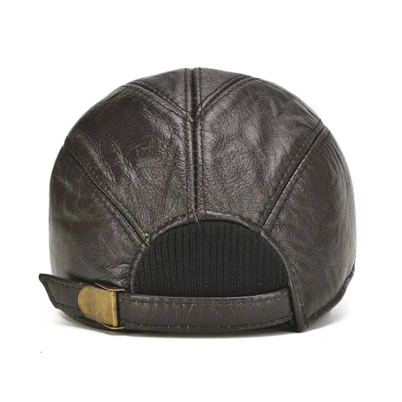 Men's Faux Leather Sports Cap