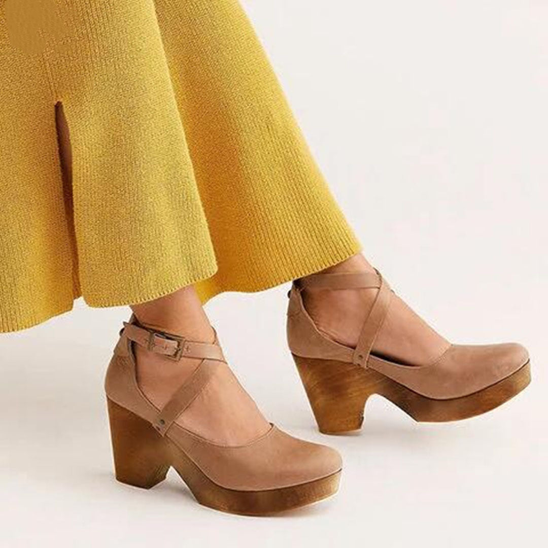 Women's Platform Mary Jane Shoes Buckle Strap