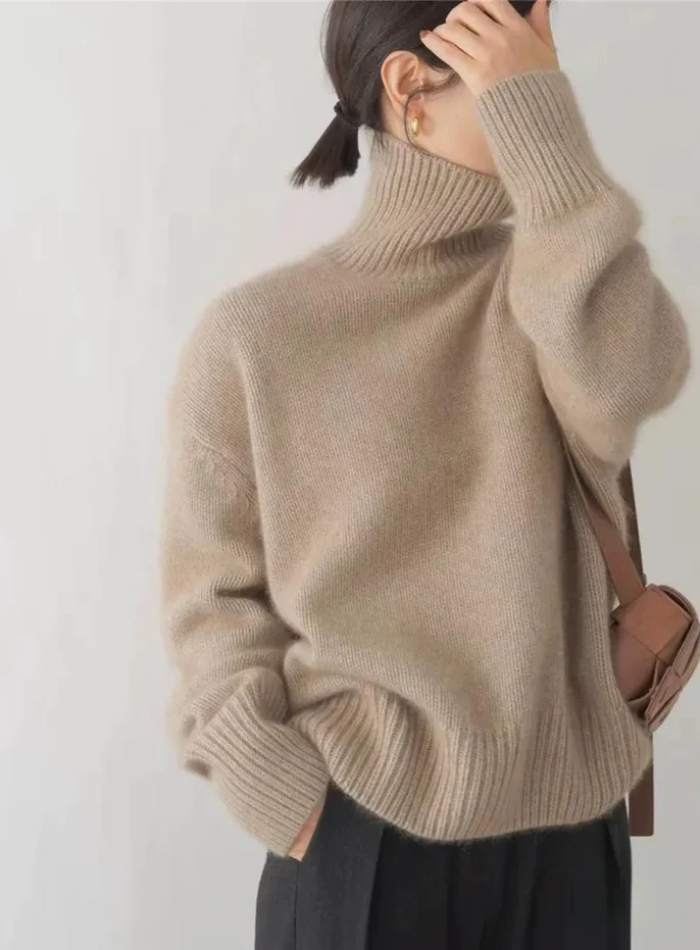 Women's Turtleneck Sweater High Neckline