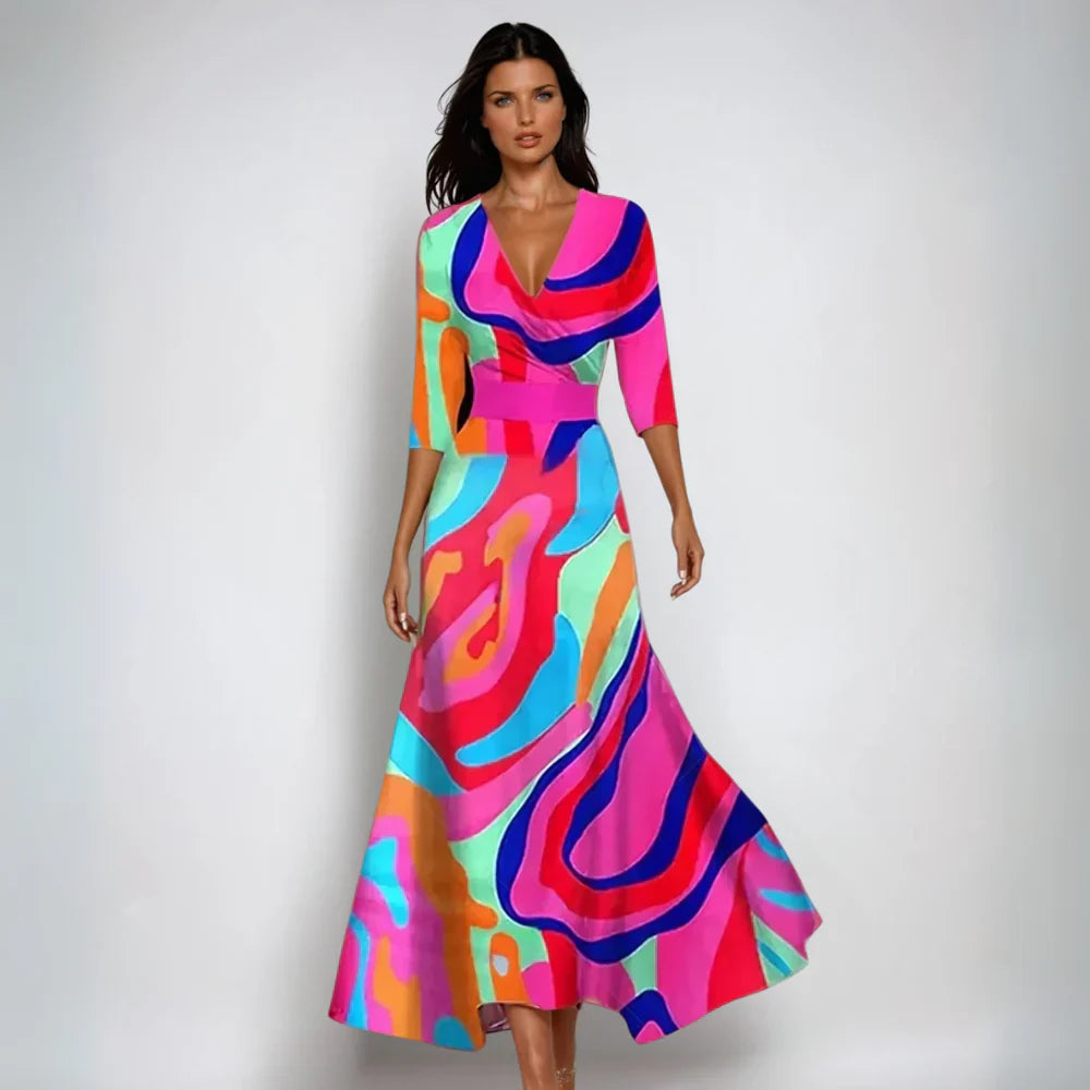 Women's Short Sleeve Floral Dress