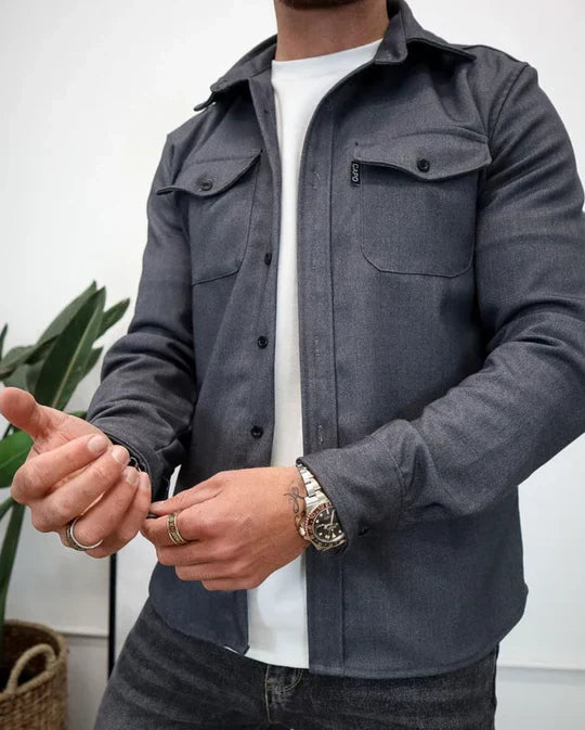 Men's Classic Utility Shirt Long-Sleeve Cotton Everyday Wear