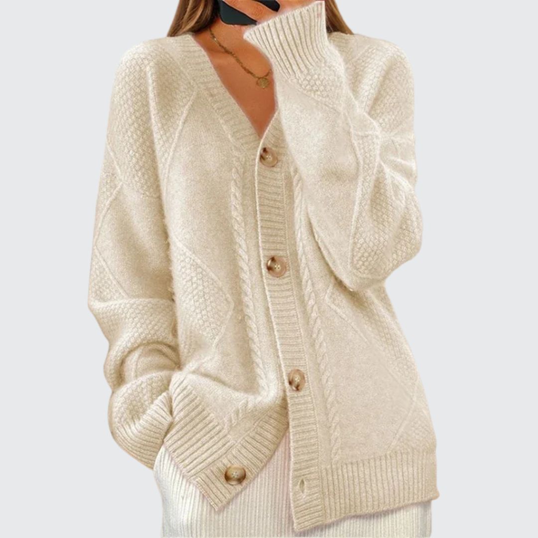 Women's V-Neck Cardigan Oversized Button Down