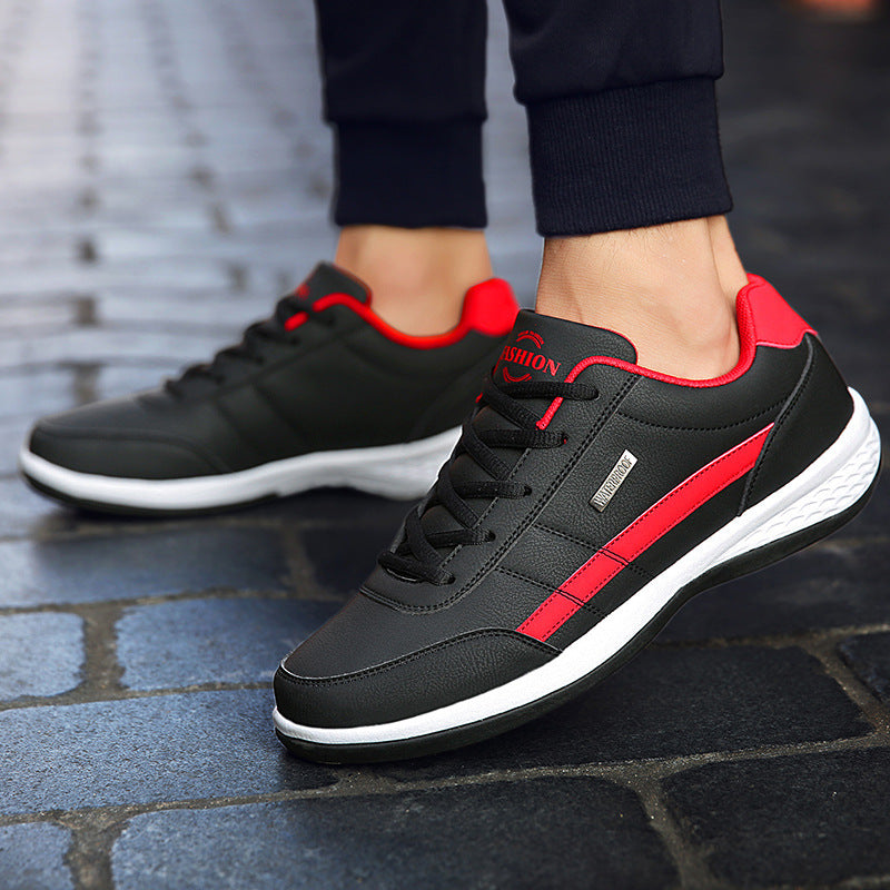 Men's Lace-Up Sneakers Cushioned Sole Black