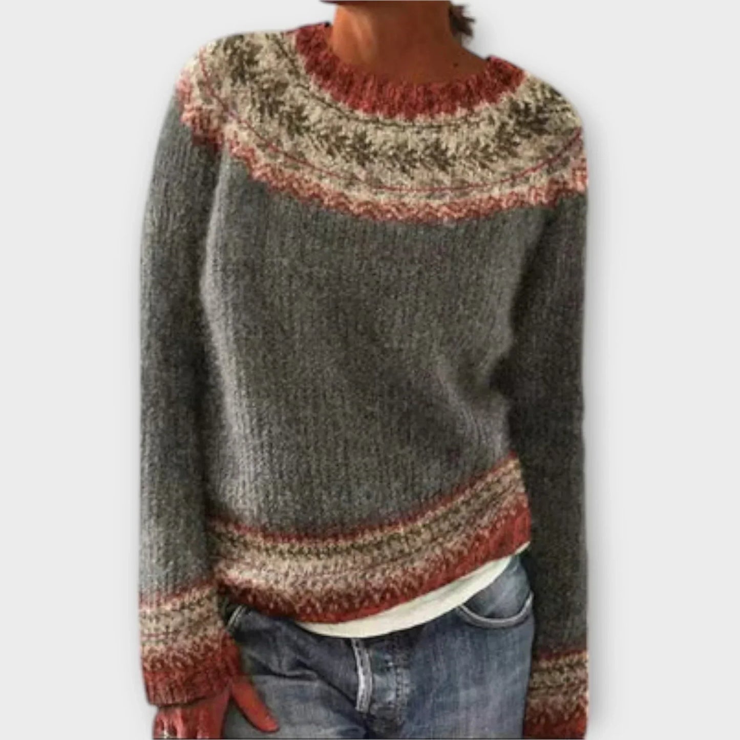 Women's Vintage Crewneck Fair Isle Sweater
