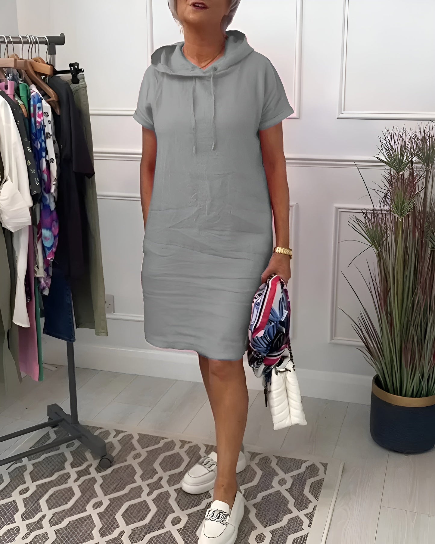 Women's Casual Knee Length Short Sleeve Dress