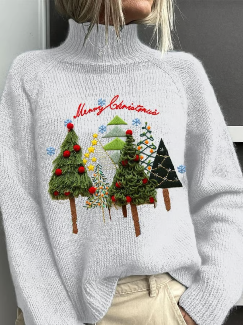 Women's Classic Christmas Sweater Elegant Red - VibreMode