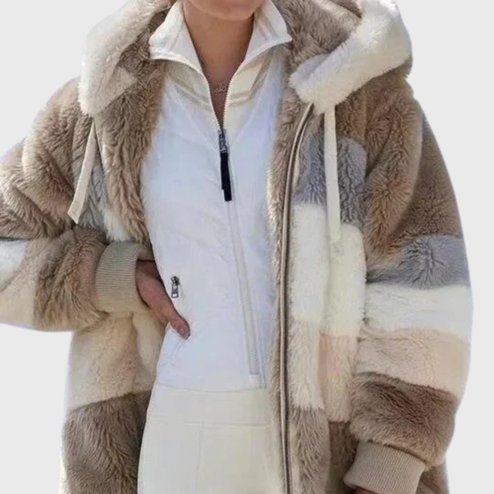 Women's Hooded Fleece Zip Up Jacket Teddy