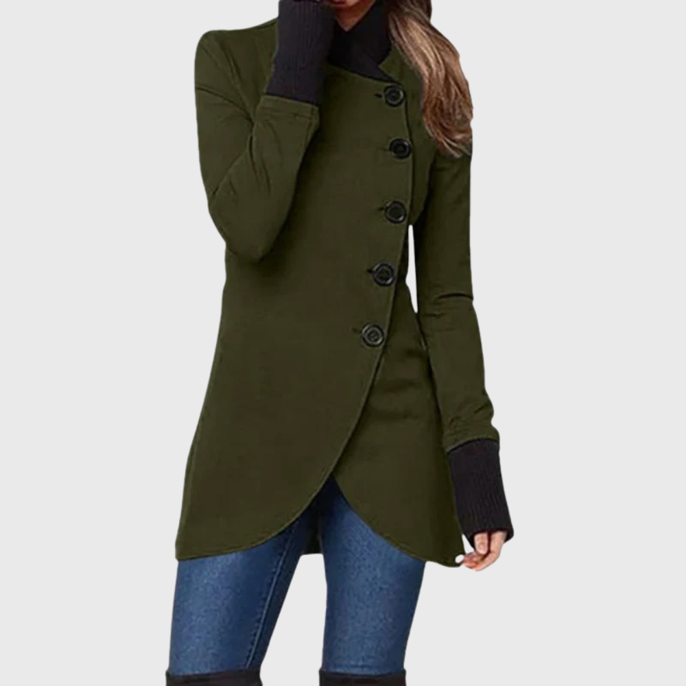Women's Asymmetrical Button Tailored Coat