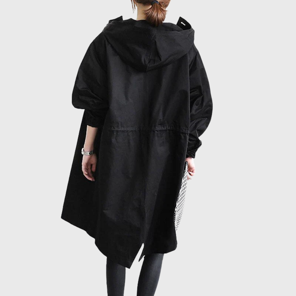 Relaxed Fit Hooded Winter Button Coat