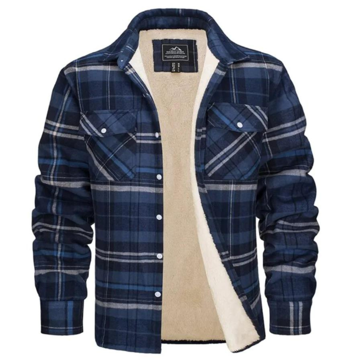Men's Plaid Sherpa Lined Jacket