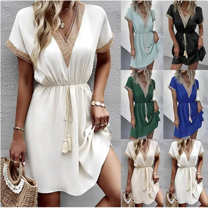 Relaxed Fit V Neck Floral Maxi Dress for Women