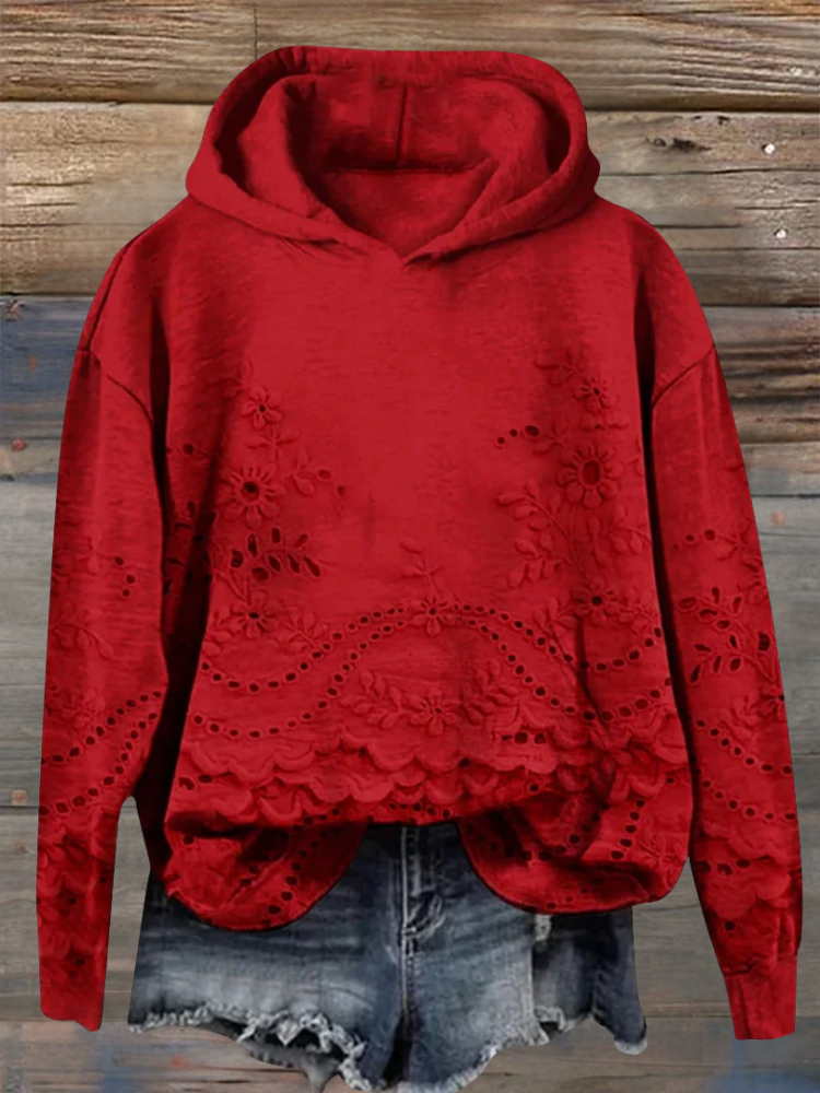 Women's Embroidered Long Sleeve Hoodie