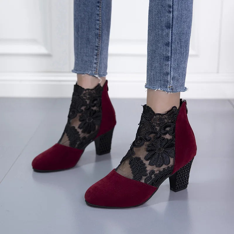 Women's Floral Print Boots