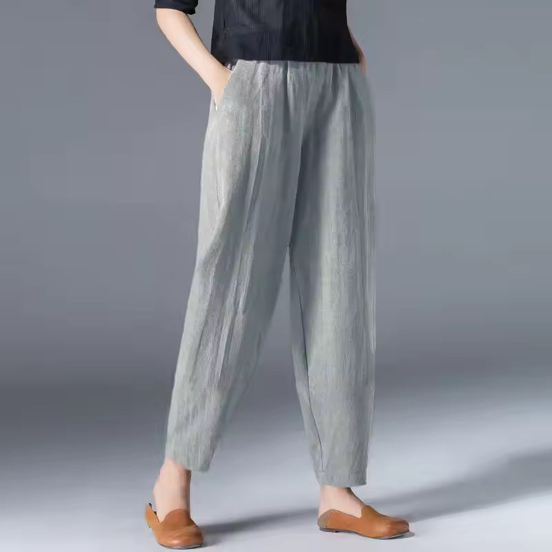 Women's Summer Trousers Elasticated Waistband