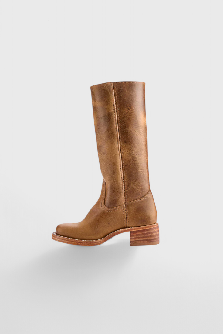 Women's Leather Knee High Boots With Heels