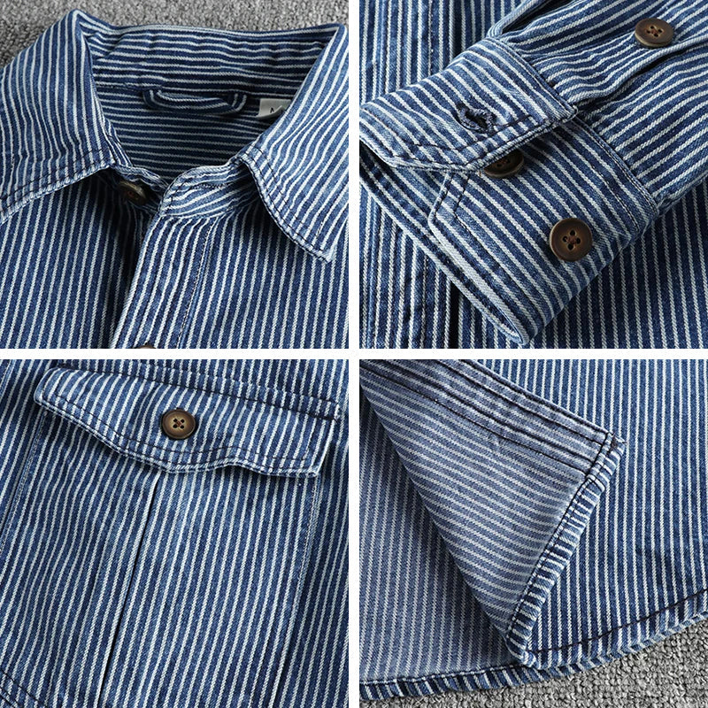Men's Long Sleeve Stripe Shirt