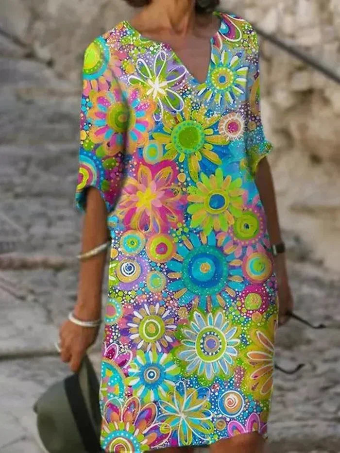 Women's Elegant Evening Dress Floral Tummy Control