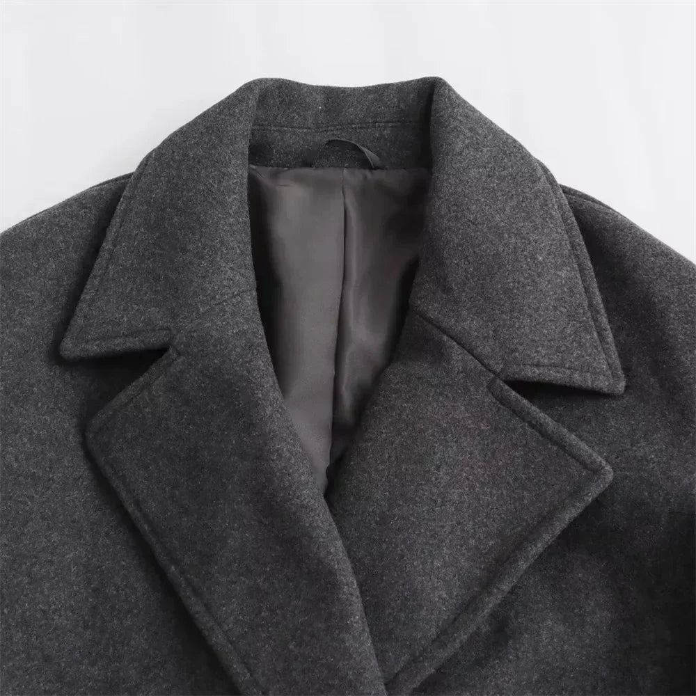 Women's Double Breasted Long Coat Tailored