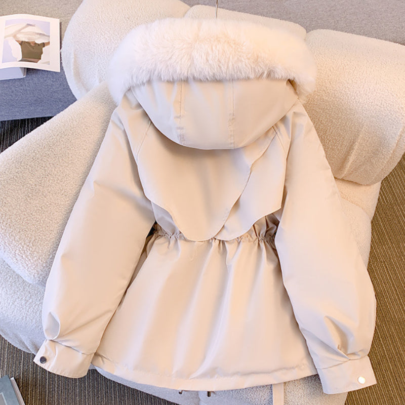 Women's Hooded Belted Short Coat