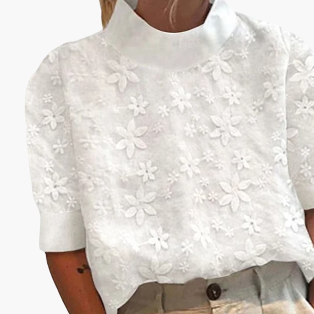 Women's Embroidered Long Sleeve Blouse Loose Fit - VibreMode