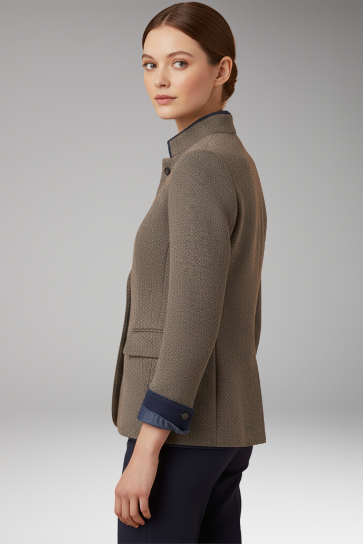 Women's Vintage Blazer Stand Up Collar
