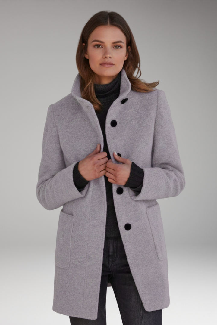 Women's High Collar Button Coat