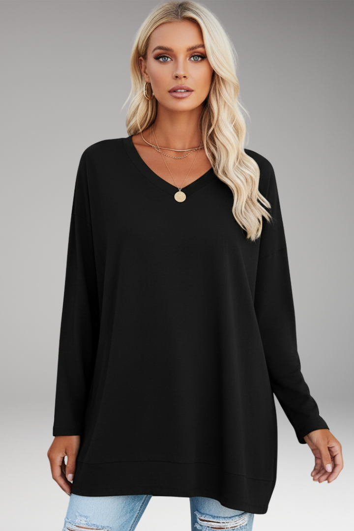 Women's V-Neck Tunic Long Sleeves