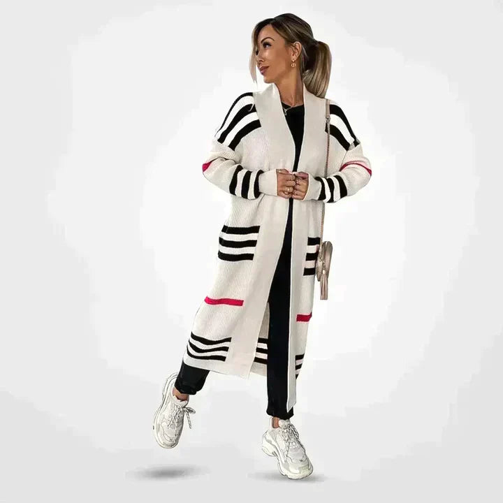 Women's Long Striped Cardigan Comfortable