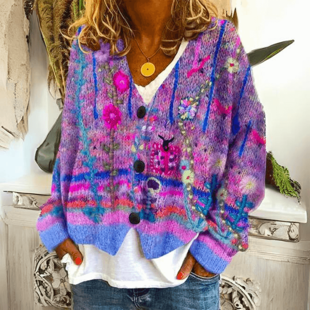 Image of Autumn | Women's Floral Button-Front Cardigan